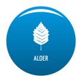 Alder leaf icon blue vector