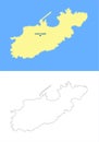 Alderney island map - cdr format Royalty Free Stock Photo