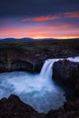 Aldeyjarfoss waterfalls is situated in the north of Iceland.