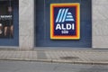 Aldi Logo At A Supermarket In Nuremberg, Germany Royalty Free Stock Photo