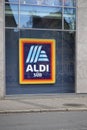 Aldi Logo At A Supermarket In Nuremberg, Germany Royalty Free Stock Photo