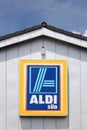 Aldi logo on a wall