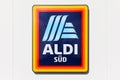 Aldi SÃÂ¼d logo sign on a supermarket branch discount shop discounter store in Stuttgart, Germany