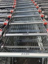 ALDI trolleys in line