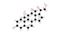 aldosterone molecule, structural chemical formula, ball-and-stick model, isolated image steroid hormone