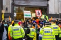 ALDWYCH, LONDON, ENGLAND- 6 December 2020: Protesters at the Kisaan protest outside India House