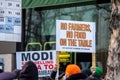 ALDWYCH, LONDON, ENGLAND- 6 December 2020: Protesters at the Kisaan protest