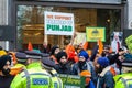 ALDWYCH, LONDON, ENGLAND- 6 December 2020: Protesters at the Kisaan protest outside India House