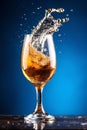 ale background beer alcohol foam drink splash bubble cold glass gradient. Generative AI. Royalty Free Stock Photo