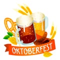 Ale beer oktoberfest logo, isometric style