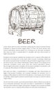 Ale or Beer Wood Firkin Monochrome Sketch Poster