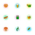 Ale icons set, pop-art style Royalty Free Stock Photo