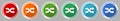 Aleatory icon set, vector illustration in 6 colors options for webdesign and mobile applications, flat design symbol