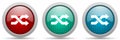Aleatory vector icon set, glossy web buttons collection