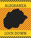 Alegranza Lock Down Sign. Yellow island pandemic.