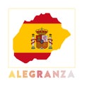 Alegranza Logo. Map of Alegranza with island name.