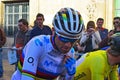 World Champion Alejandro Valverde On The Radio in The Streets Of Alicante Royalty Free Stock Photo