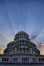 Aleksander Nevsky Cathedral at Sunset Royalty Free Stock Photo