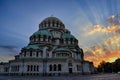 Aleksander Nevsky Cathedral at Sunset Royalty Free Stock Photo