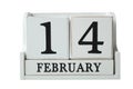 Alendar with date February 14th