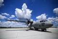 Alenia C-27J Spartan military cargo plane from the Romanian Air Force landed in an airbase during a drill