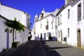 Alentejo Typical Quaint Street, Bright White Buildings, Travel South of Portugal Royalty Free Stock Photo