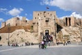 Aleppo Castle is located in Aleppo, Syria. Royalty Free Stock Photo