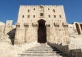 Aleppo citadel fortress in syria Royalty Free Stock Photo