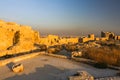 Aleppo citadel at sunset. Aleppo, northern Syria. Aleppo Castle in Syria, Before the war 4. December 2010. Royalty Free Stock Photo