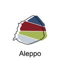 Aleppo map vector, map of Syria High-detail border map, illustration design template Royalty Free Stock Photo