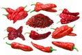 Aleppo peppers whole, crushed and dried, paths