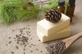 Aleppo pine oil soap Royalty Free Stock Photo