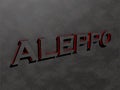 Aleppo red dark grey text letters rock 3d render