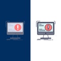 Alert, antivirus, attack, computer, virus Flat Color Icon Vector Royalty Free Stock Photo