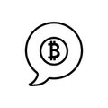 Alert bitcoin icon vector. Isolated contour symbol illustration