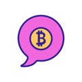 Alert bitcoin icon vector. Isolated contour symbol illustration