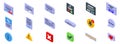 Alert box ui icons set. Notification icons showing different types of messages and alerts Royalty Free Stock Photo