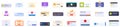 Alert box ui icons set. Set of various pop up windows displaying notifications, messages and errors Royalty Free Stock Photo