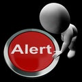 Alert Button Shows Warn Caution Or Raise Alarm Royalty Free Stock Photo