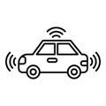 Alert car control icon outline vector. Safe driver