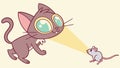 Alert Cat and Mouse, Dynamic Animal Interaction, vector design Generative AI Royalty Free Stock Photo