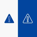 Alert, Danger, Warning, Sign Line and Glyph Solid icon Blue banner Line and Glyph Solid icon Blue banner Royalty Free Stock Photo
