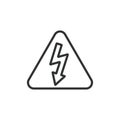 Alert Electrical, in line design. Alert, Warning, Electrical, Hazard, Danger, Caution, Safety, Electricity on white Royalty Free Stock Photo