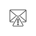 Alert email line icon