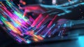 Alert Hands Navigating Colorful Keyboard with Focused Precision