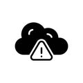 Black solid icon for Alert, data and risk Royalty Free Stock Photo