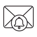 Alert icon, email receiving alarm, attention danger exclamation mark precaution, line style design