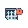 Color illustration icon for Alert, notification and calendar Royalty Free Stock Photo