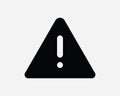 Alert Icon. Triangle Warning Notice Warn Attention Caution Beware Exclamation Mark Point. Black and White Sign Symbol EPS Vector Royalty Free Stock Photo