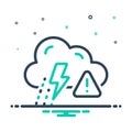 Mix icon for Alert, warning and rain